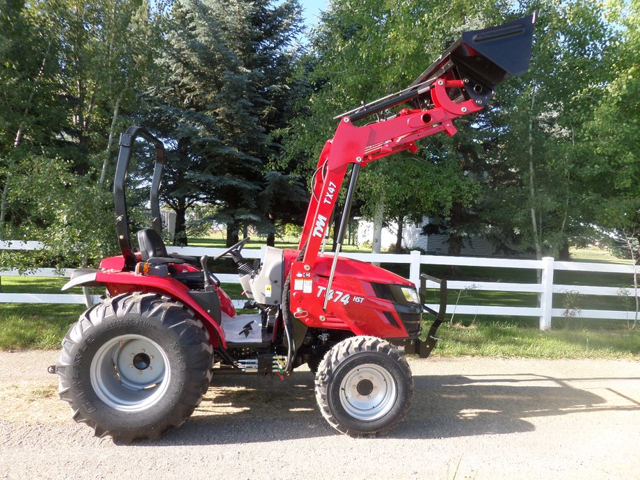 New 47 HP tractor, Loader Diesel 4x4-TYM T474 HST
New TYM tractor Loader --4x4 4 Cylinder Diesel 6 Years limited warranty - 2 years bumper to Bumper 
has the Kukje 4 Cylinder Direct injection engine 
HST- drive transmission - 4x4 on demand 
new designed seat with suspension-armrests  
-  diesel- low end torque - with a flat torque curve comes with a loader and bucket- minimum turning radius of 94.4 inches 2936 rear hitch capacity 4x4 or 2by auto PTO - with dash on off -Cruise Control with HST transmission - ----------- TYM-USA.com 208-390-2774 biglittletractor.com 